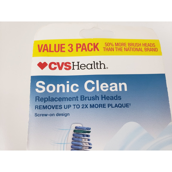 CVS Health 3 PACK Sonic Clean Philips Sonicare Replacement Screw On Brush Heads - Picture 5 of 5